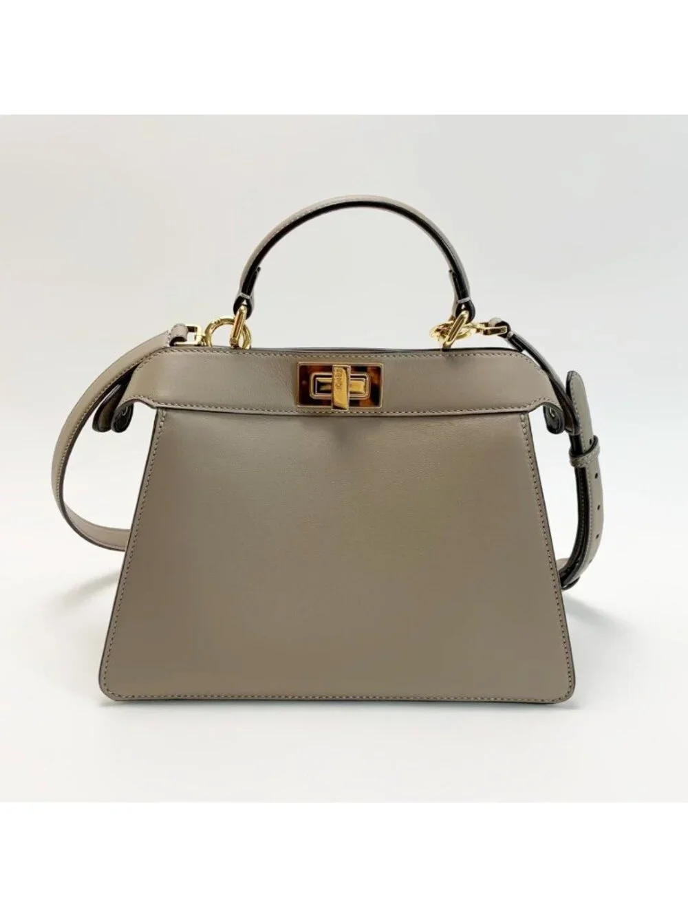 Fendi Handbag Peekaboo Beige Cloth